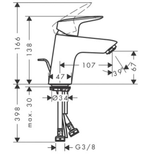 Mitigeur de lavabo Hansgrohe LOGIS photo du produit Secondaire 1 L