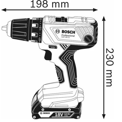 Perceuse-visseuse 18V GSR18V-21 + 2 batteries 4 Ah + chargeur + coffret L-CASE - BOSCH - 06019H100C pas cher Secondaire 2 L