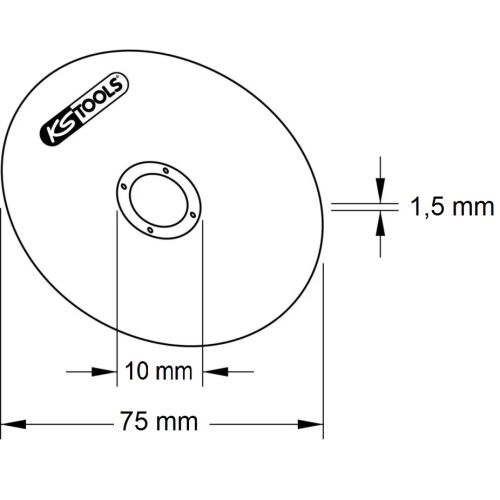 Lot de 50 disques à tronçonner 75 x 10 x 1,5 mm pour 515.5560 et 515.5440 KS TOOLS 515.5057 photo du produit Secondaire 1 L
