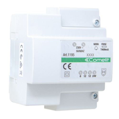 Transformateur rail DIN 60 VA 0 - 230 V / 0 - 12 V - 24 5 modules COMELIT 1195 photo du produit Principale L