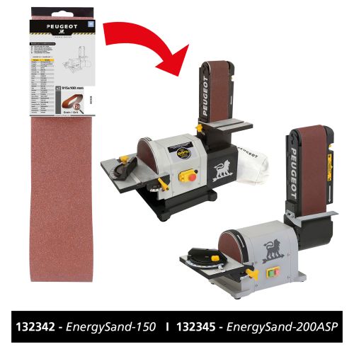 Jeu de 2 bandes abrasives 915 x 100 mm grain 120 PEUGEOT OUTILLAGE 805408 photo du produit Secondaire 1 L