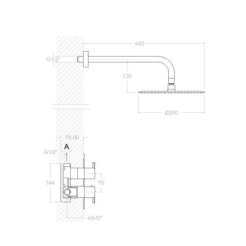 Mitigeur de douche thermostatique set 1 voie DRAKO K3324012 - RAMON SOLER - 33D302749 pas cher Secondaire 1 L