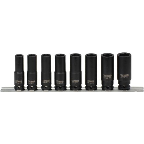 Jeu de 8 douilles à chocs longues 3/8 '' sur rail de rangement KS TOOLS 515.0648 photo du produit