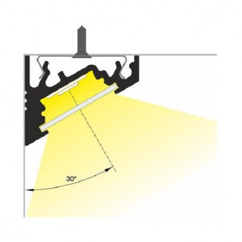 Profilé 30 - 60° pour bandeaux LED aluminium anodisé 1 m MIIDEX LIGHTING 9826 photo du produit Secondaire 1 L