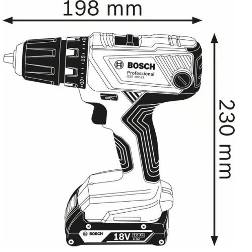 Perceuse-visseuse 18V GSR18V-21 + 2 batteries 4 Ah + chargeur + coffret L-CASE BOSCH 06019H100C photo du produit Secondaire 2 L