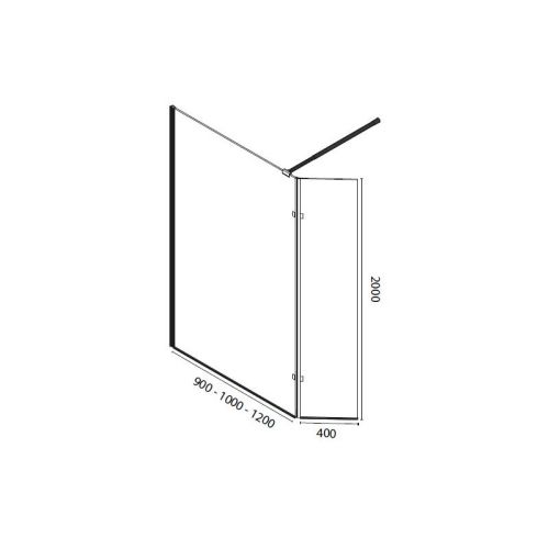 Paroi de douche CALYPSO 100cm retour 40cm - CUISIBANE - PC-I8CAL_100+40H pas cher