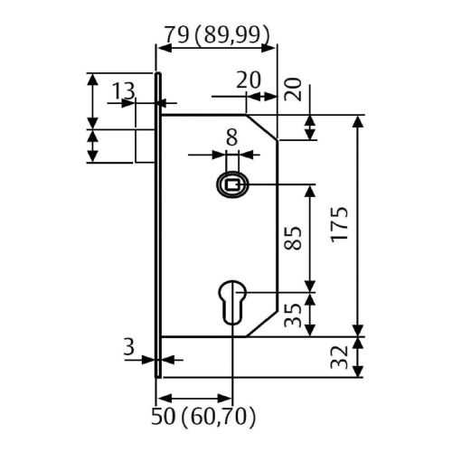 Serrure 4039 droite sur antipanique - TESA - 4039TR6DN pas cher