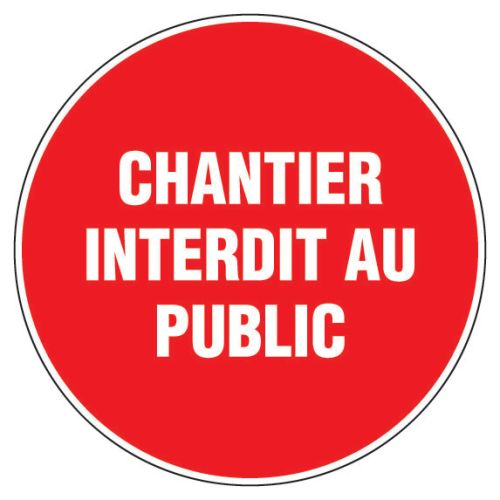 Panneau d'interdiction rond 300 mm ''Chantier interdit au public'' NOVAP 4060439 photo du produit Principale L