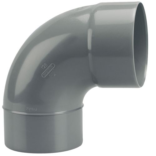 Coude PVC M&acirc;le Femelle 87&deg;30 D125 - WAVIN - 3026035 pas cher