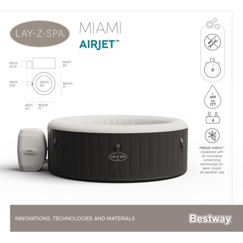 Spa gonflable rond lay-z-spa Miami - BESTWAY - 60001 photo du produit Secondaire 20 L