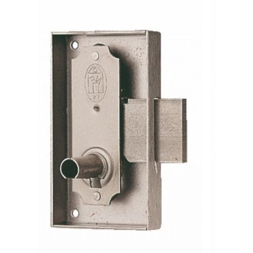 Serrure de biblioth&egrave;que 526 largeur 35mm axe 15mm gauche finition bross&eacute; sans cl&eacute; - DEVISMES - 3526215 pas cher