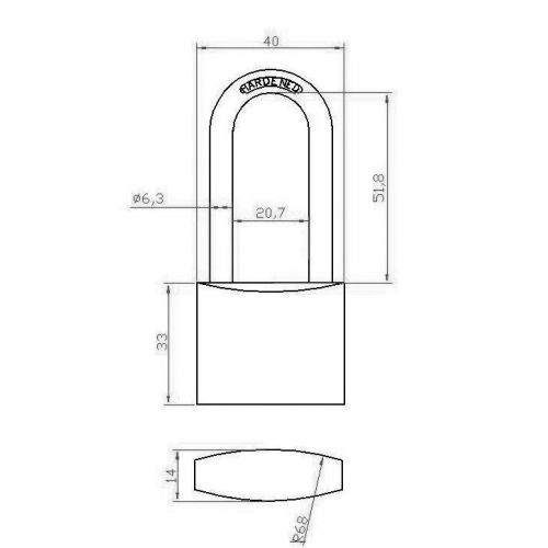 Cadenas anse haute LONGO longueur 40mm - HERACLES - I-CAD-L40 pas cher Secondaire 2 L