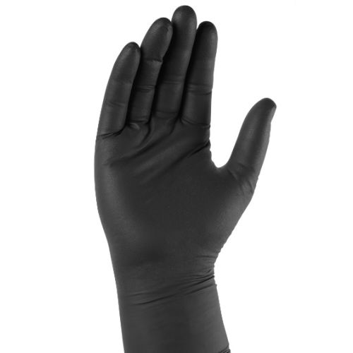 Boîte de 100 gants de protection nitrile non poudré AUU5000 noir T6/7 - SINGER - AUU500067 pas cher