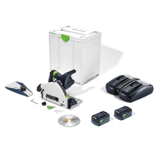 Scie circulaire plongeante 18V TSC 55 5,0 KEBI-Plus/XL + 2 batteries 5Ah + chargeur + Systainer SYS³ - FESTOOL - 577342 pas cher