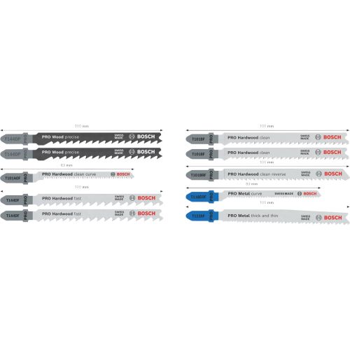 Coffret 10 lames scie sauteuse Pro multimatériaux BOSCH 2607011944 photo du produit Secondaire 1 L