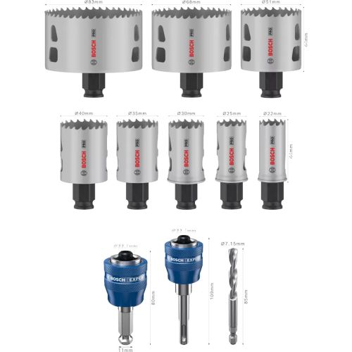 Coffret LBOXX de 8 scies trépans Pro Multimatériau bi-métal PC PLUS BOSCH 2608594432 photo du produit Secondaire 1 L