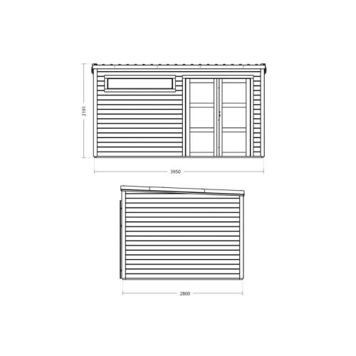 Abri de jardin en bois SHELTY+ Modern 10,9m² - FOREST STYLE - 3831 pas cher Secondaire 1 L