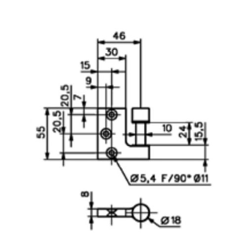 Paire de fiches à entailler Chromé mat - STREMLER - 3204.31.0 X 2 pas cher Secondaire 2 L