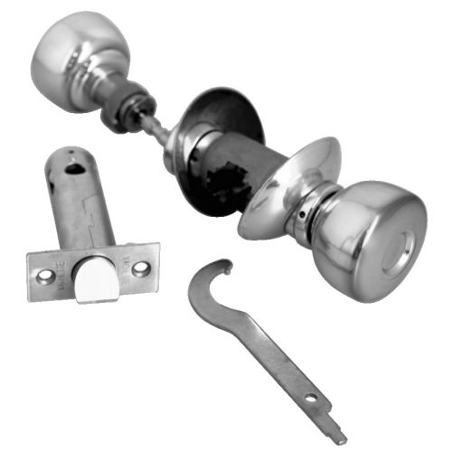 Serrure tubulaire bec de cane axe 63mm laiton poli bouton standard - VACHETTE - 19084000 pas cher