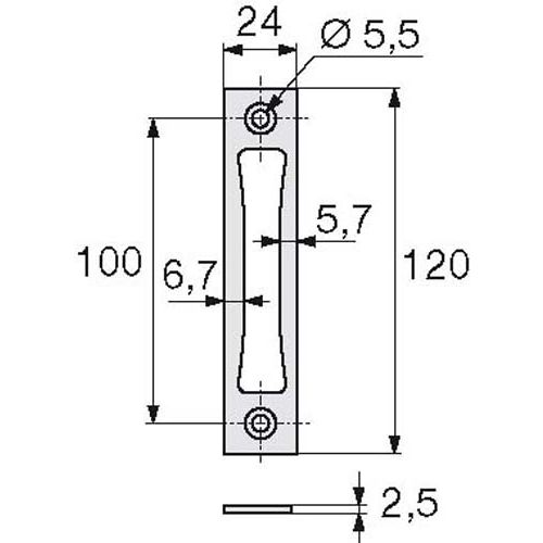 G&acirc;che inox haut et bas largeur 24mm &eacute;paisseur 2,5mm - STREMLER - 2840.00.0 pas cher Secondaire 1 L