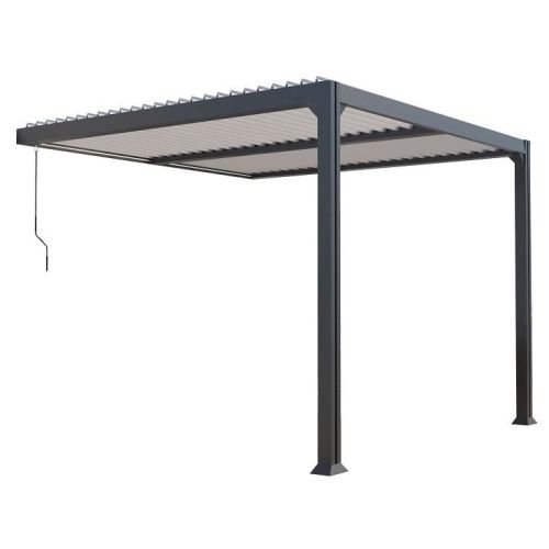 Pergola adossée 3x3m toit plat - COULEURS DU MONDE - MIAMI pas cher