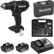 Perceuse-visseuse 18V Black avec accessoires + 2 batteries 3Ah + chargeur rapide + coffret - MAKITA - DDF482FX1B pas cher