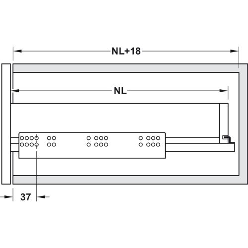 Paire de coulisses Matrix 550mm avec amortisseur + 2 attaches - 433.03.656 pas cher Secondaire 1 L