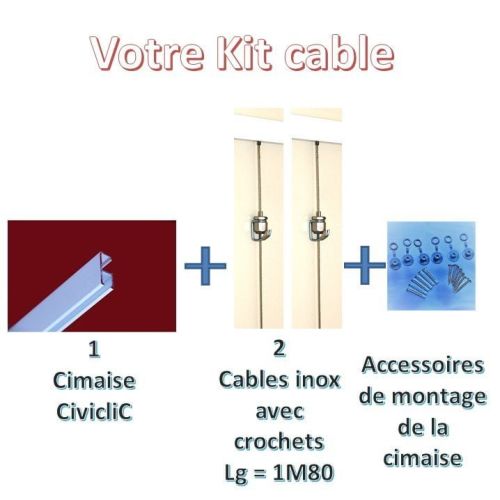 Kit CiviCable avec cimaise CiviClic blanc 2m lin CIVIC INDUSTRIE 23145820 photo du produit Principale L