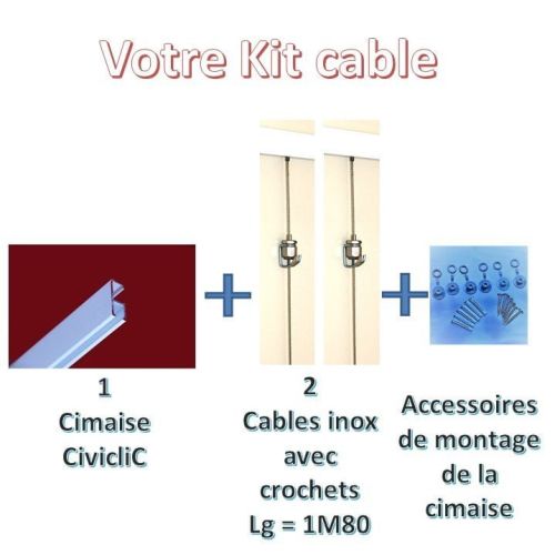 Kit CiviCable avec cimaise CiviClic blanc 2m lin CIVIC INDUSTRIE 23145820 photo du produit Principale L