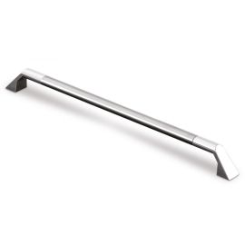 Poignée Estamp droite acier bicolore longueur 182 mm entraxe 160 mm bout rond chromé brillant - 7953431 photo du produit Principale M