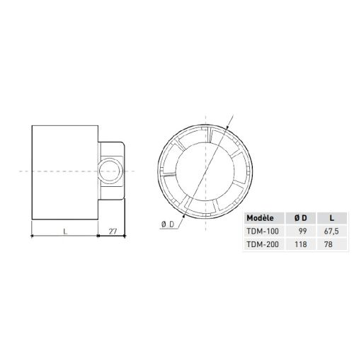 Ventilateur de conduit S&P Unelvent encastrable - 250531 photo du produit Secondaire 1 L