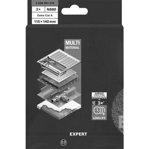 Abrasif rectangle non-tissé Expert N880 pour ponçage manuel 115x140mm Gros - BOSCH - 2608901218 pas cher Secondaire 7 L