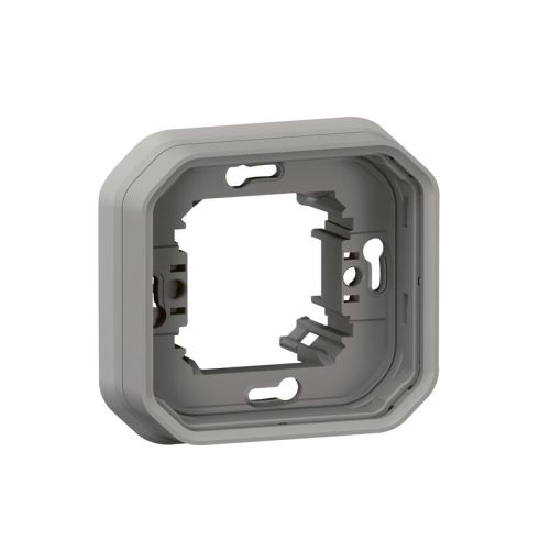 Support plaque étanche PLEXO encastré 1 poste gris LEGRAND 069681L photo du produit