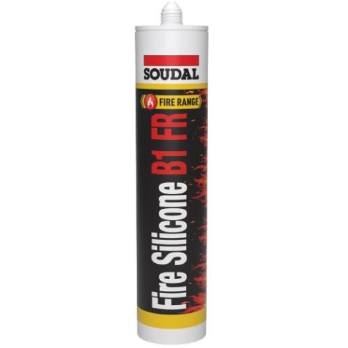 Mastic Fire Silicone B1 FR blanc 300 ml SOUDAL 147413 photo du produit Principale L