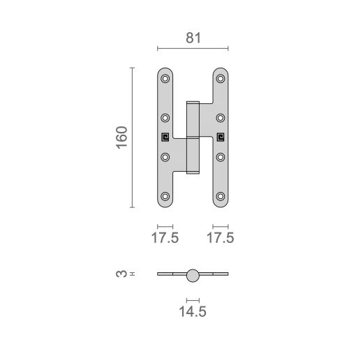 Paumelles à bois inox gauche 160x80 mm - HERACLES - Q-PAB16080-G pas cher Secondaire 1 L