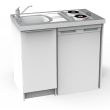 Meuble bas kitchenette CLASSIK 100cm 1 porte avec niche pour réfrigérateur MODERNA ABCE100D05 photo du produit Secondaire 1 S