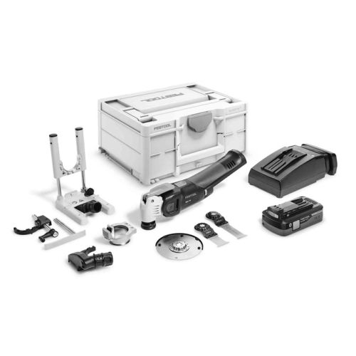 Scie oscillante 18V OSC 18 HPC 4 EI-Set + batterie 4 Ah + chargeur + Systainer + accessoires - FESTOOL - 576593 pas cher