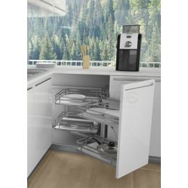 Cadre coulissant pivotant +4 paniers mélaminé blanc pour meuble 900 pas cher
