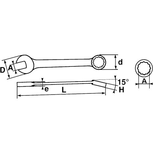 Clé mixte courte 12mm - SAM OUTILLAGE - 50-S12 pas cher Secondaire 1 L