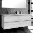 Meuble de salle de bain 120cm double vasque 4 tiroirs sans miroir IRIS hibernian (bois blanchi) - COSYNEO - SIRIRIS120HIBB pas cher