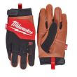 Gants américain LEATHER GLOVES  cuir hybrides marron/noir TL/9 MILWAUKEE 4932471913 photo du produit Secondaire 1 S