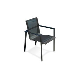 Fauteuil de jardin MIAMI DCB Garden noir et alu gris anthracite - ALU-MIAMI-FT pas cher Principale M