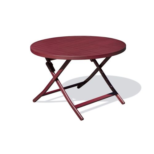 Table de jardin pliante MARIUS D110cm Carmin - DCB GARDEN - MARIUS-TB110-CARMIN pas cher Principale L