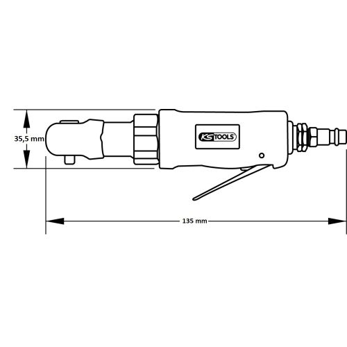 Mini cl&eacute; &agrave; rochet pneumatique SLIMPOWER 1/2 '' KS TOOLS 515.5515 photo du produit Secondaire 3 L