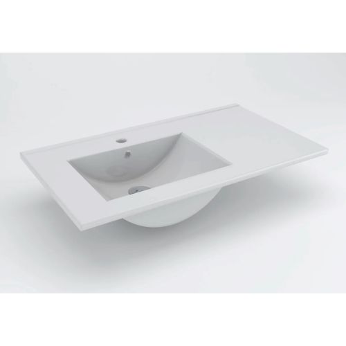 Meuble de salle de bain vasque d&eacute;port&eacute;e 2 tiroirs MALIA et miroir rond Led SOLEN vert olive 80cm - COSYNEO - MALMALIA80SOLENOLI pas cher Secondaire 1 L