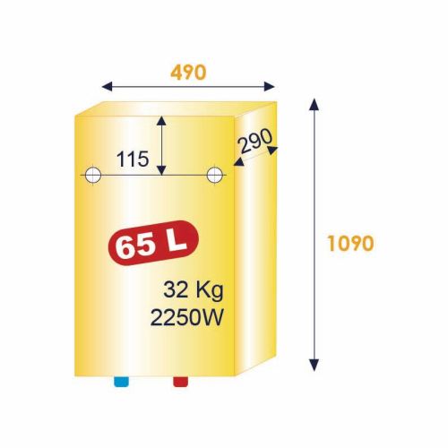 Chauffe-eau électrique connecté LINEO multipositions 65L - ATLANTIC – 157207 pas cher Secondaire 2 L