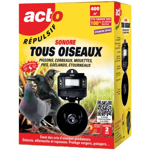 Répulsif sonore pour tous les oiseaux photovoltaïques ACTO REPULSIF RUSOI2 photo du produit