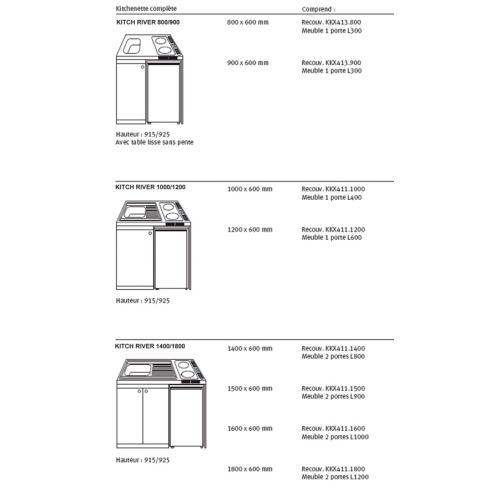 Kitchenette électrique 1400x600 plaque 2 feux meuble et frigo 18/10 WH FRANKE 691530 photo du produit Secondaire 2 L