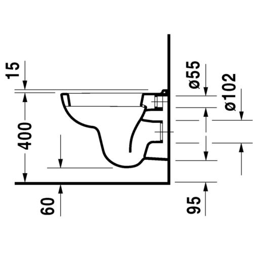 Cuvette WC suspendue COMPACT 350x480mm DURAVIT 2211090000 pas cher Secondaire 2 L