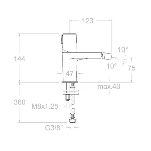 Mitigeur de bidet TZAR 340301OC - RAMON SOLER - 34B302366 pas cher Secondaire 1 L